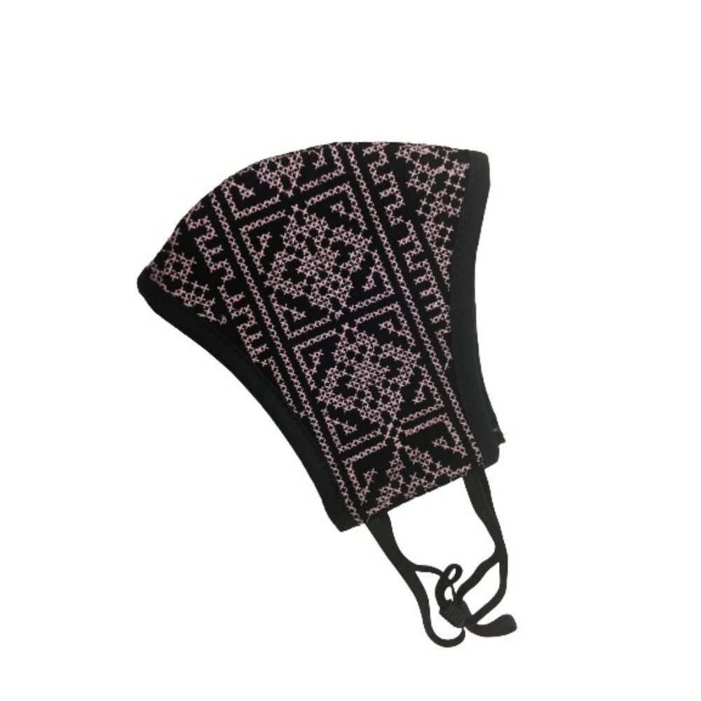 Sitti Handmade Jouri Embroidered Pink Mask